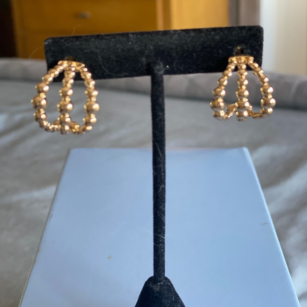 Women's gold post earrings